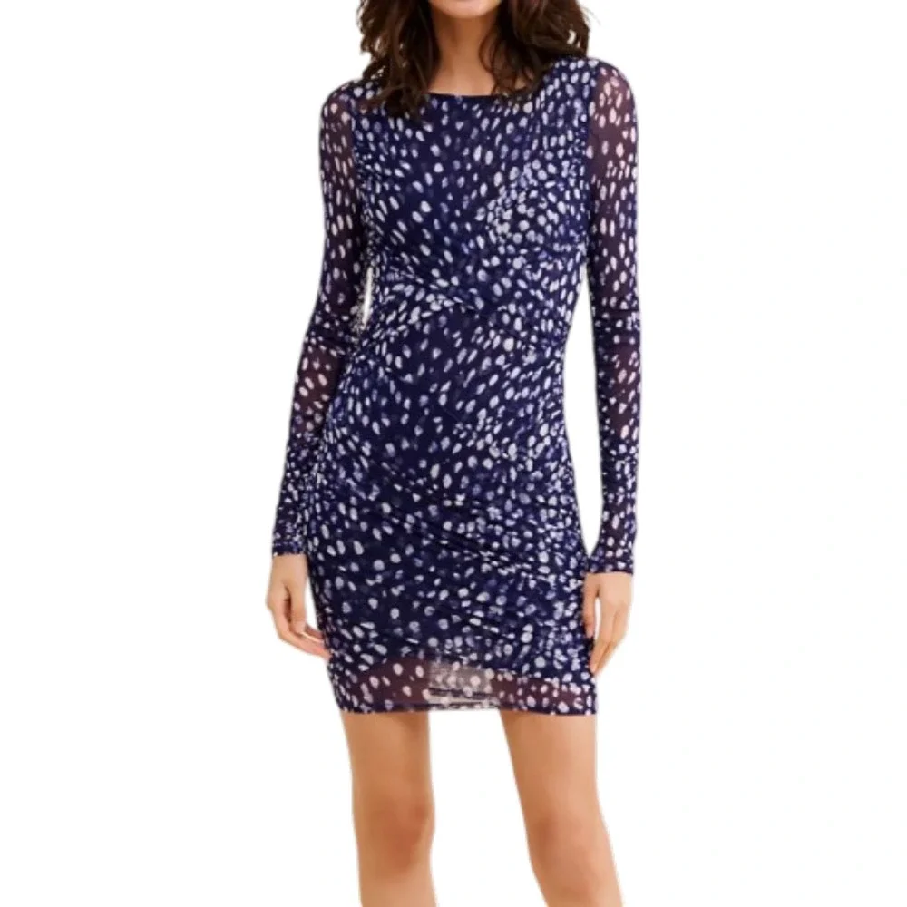 Free People Katana Mesh Bodycon Mini Dress Womens Large Indie Sleaze‎ Artsy Glam